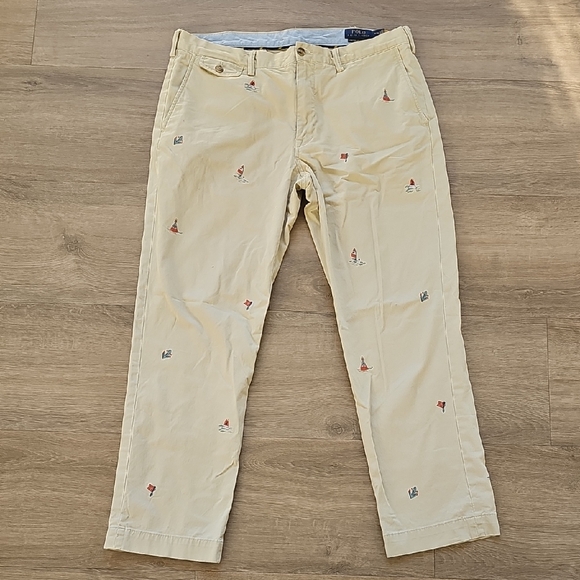 Ralph Lauren Other - Ralph Lauren Tan Embroidered Chinos The Polo Chinos Sailing Size 36/30
